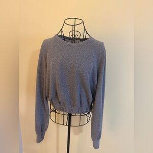 NWT T. la Anthropologie Gray Cinched Waistband Sweatshirt Size Medium